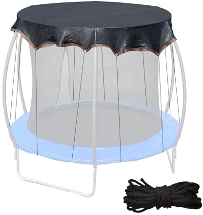 Huxibai Housse solaire pour trampoline | couverture supérieure ombragante - filet avec protection UV résistant aux intempéries pour accessoires de sport d'extérieur pour jardin, aire de jeux, patio et