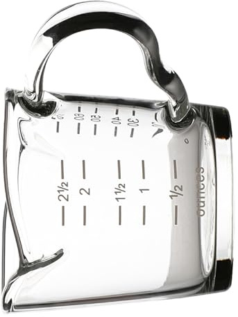 FIXOSHEE Bicchiere Misurino Espresso Doppia Bocca in Vetro Resistente alle Temperature con Scala Permanente Tazzina Graduata e Caffetteria