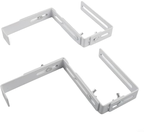 Zilimontt 2 Stück Verstellbare Blumentopfhalter Haken ohne Bohren Montage Eisenkonstruktion mit Schutzbeschichtung für Kästen und Balkongeländer inkl