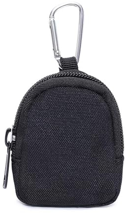 Cuixia Small Coin Purse Men, Round Coin Bag Hanging with Hook, Mens Coin Bag Purse Pocket Portable, Sports Wallet Riding Military Bag Pocket Small Round Bag Tactical with Zip for Men Boys Gift
