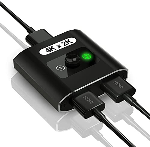 ORIKLON HDMI Switch Splitter 4K, Aluminium HDMI2.0 Splitter 1 in 2 Out & 2 in 1 Out, Bi-Direktionaler 4K@60Hz 3D HDR 1080P HDM AB Switcher Box für DVD Xbox PS4 Roku TV Fire Stick Blu Ray PC