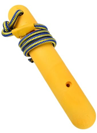Hontaog 22 cm Wasserspielzeug Hund - Interaktives Hundespielzeug mit Nylon Rope für Mittelgroße und Große Hunde, Schwimmend, Bissfest und Leicht zu Reinigen, Ideal für Strand, Pool & Park - Gelb
