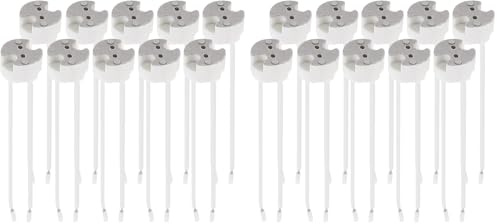 kwmobile 10x GU5.3 Fassung mit 12V Kabel - MR16 Bauform - 0,5mm² Kabeldurchmesser - Keramik Sockel Lampen Fassung - GU 5.3 Fassungen Set Halogen und LED Leuchtmittel (Packung mit 2)