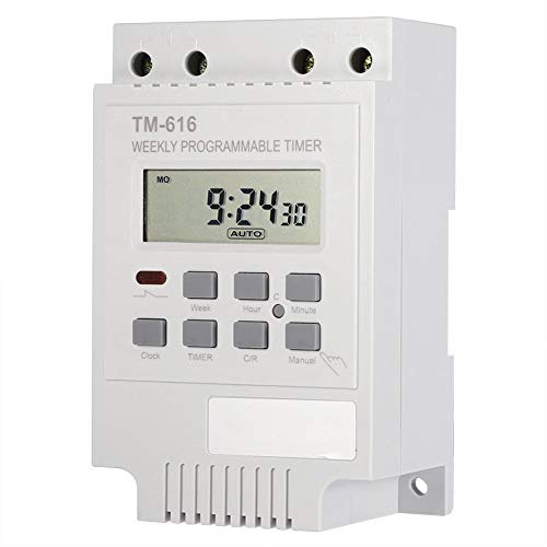 12V Programmateur Hebdomadaire Digital Interrupteur Minuterie Économiseur D'énergie Commutateur Électrique pour Lampes TV Radio Appareils Électroménagers (White)