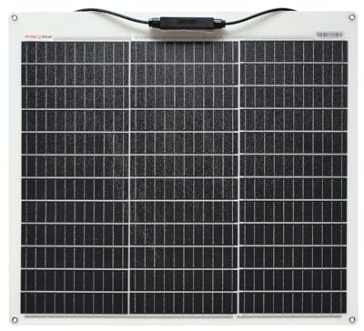 enjoy solar® Panel Solar Semiflexible Monocristalino 50W 12V ETFE, Células Solares PERC 182 * 182mm con 10 Busbars - Ideal para Autocaravana, Instalación en Balcón, Caseta de Jardín, Barco