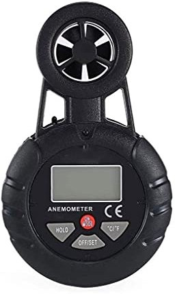 SMSOM Anémomètre Handheld - Jauge de Compteur de Vitesse de Vent numérique avec thermomètre Température Backlit pour la Prise de Vue sur la Planche à Planche à Planche à Planche à Voile Hunting Haute