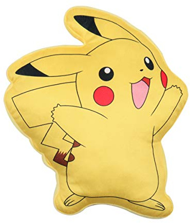 Character World Deko-Kissen Pokemon Geschenk für Kinder & Teenager, weich, kuschelig, 3D Kissen Form, perfekt als Kuscheltier (Pikachu)