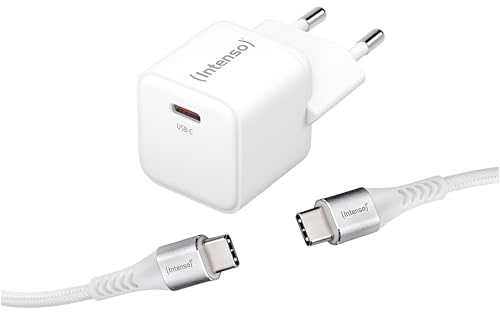 Intenso Power Adapter W30C GaN Set - 30W USB-C Netzteil mit 1,5m Kabel | Schnellladegerät mit GaN-Technologie, Power Delivery und PPS - inklusive 60W USB-C Ladekabel für Smartphone und Tablet