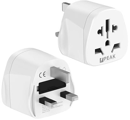 Peak Power World to UK Travel Adapter - Suitable even for powerful devices such as laptops and travel hairdryers Applicable in many countries: England, Scotland, Wales, Ireland, Cyprus, Malta, Kenya,