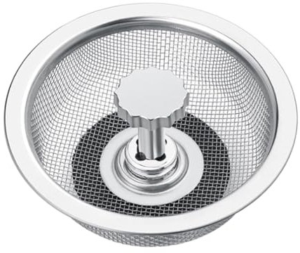 Colador de fregadero de cocina, colador de cesta de fregadero | Reemplazo del colador del fregadero de acero inoxidable del recogedor de pelo - Colador de cesta de cubierta de drenaje de cocina multiu