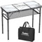 Anbte Tavolo Pieghevole da Giardino Caffè Regolabile 88 * 40 * 70CM Richiudibilecon Tavolino da Campeggio con 3 Altezze Portatile in Alluminio per Picnic/Lavoro/Interno/Truccarsi-Rete di Stoccaggio
