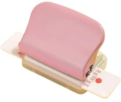 fach Locher 6-Loch-Papierpunch Handheld Metal Hole Puncher Kapazität 6 mm für A4 A5 B5 für Notebook-Sammelalbum Tagebuch Bindung Bindegeräte(Pink)