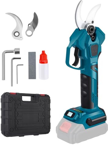 HIUYRFS Akku Astschere Professionelle, 40MM Gartenschere, 800W Bürstenloser Motor Baumschere, Elektrische Gartenschere mit LED-Schnittzählerm Kompatibel mit Makita 18V Akkus（Ohne Akku）