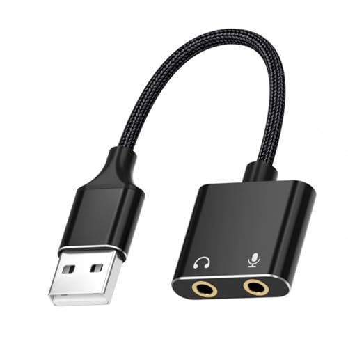 TOWARDSNAN Carte son USB vers 3,5 mm pour jeux vidéo en streaming et musique avec suppression du bruit, adaptateur externe