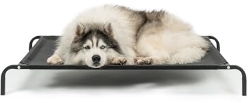 lionto Cama elevada para Perros Tejido en Textilene, (XL) 117x85 cm Negro