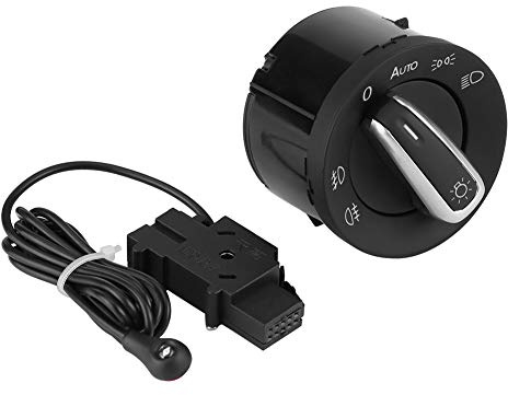 Keenso Auto Scheinwerfer Lichtschalter, Auto Scheinwerferschalter und Sensormodul Ersatz für MK5 Mk6 B6 3C