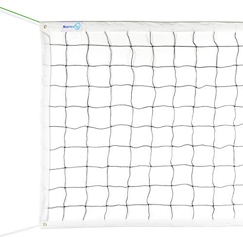 Volleyballnetz mit Stahldraht für Innen- und Außenbereich, für Campus, Hinterhof, Schwimmbad, Park, Strand, tragbare Spielstangen in Standardgröße (32ft x 9FT), Stangen nicht im Lieferumfang enthalten
