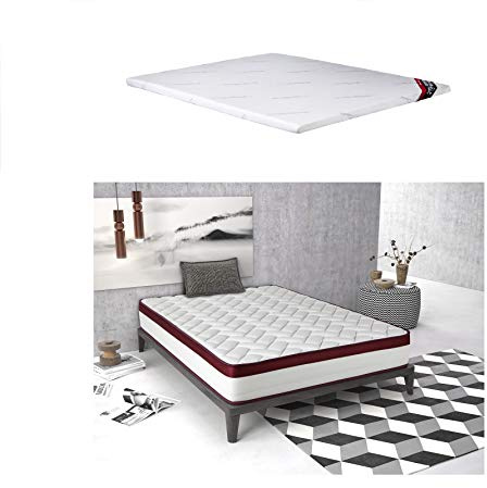 Imperial Confort Topper viscoelástico 8 cm de grosor + Colchón Viscoelástico Helsinki de 25 cm de altura - 105 x 190