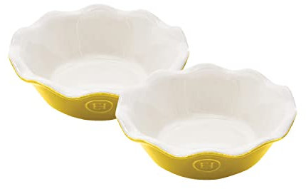 Emile Henry Set of 2 Mini Pie Dish Plato de Pastel, Cerámica, Hojas