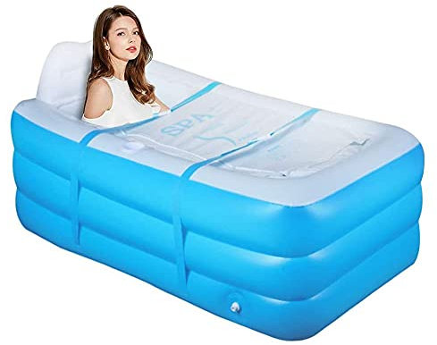 MQQ Baignoire Portative Gonflable, Salle De Bains Familiale Spa, Baignoire Gonflable Gonflable Pliable avec Le Grand Dossier, Piscine Gonflable Autoportante