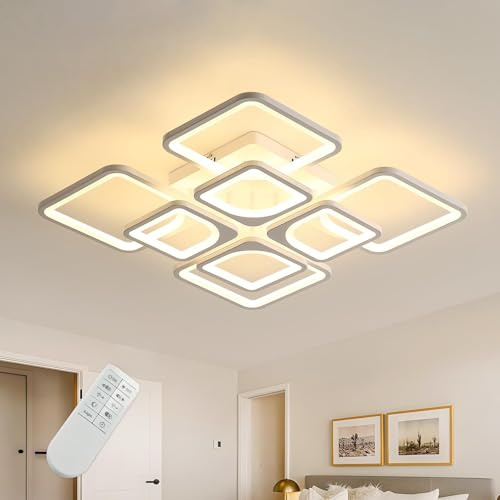 Comely LED DecKenleuchte Dimmbar, 80W Wohnzimmerlampe mit Fernbedienung APP | Dimming DecKenbeleuchtung für Schlafzimmer, Arbeitszimmer, Wohnzimmer,Flur