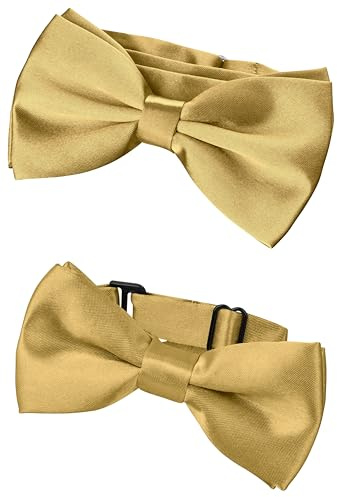 BomGuard Set socio papillon uomo + papillon bambino,oro dorato