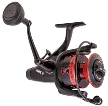 PENN Fierce IV Live Liner, Angelrolle, Spinnrollen, Meer - Küstenangeln, Vielseitiges Meeresangeln für Boot, Kajak, Ufer, Jiggen, Surfen und Allround-Einsatz, Unisex, Schwarz/Rot, 6000