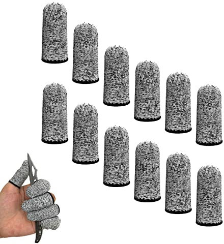 12 Pezzi Lettini per Dita Culle per Dita di Protezione Resistente al Taglio Riutilizzabile Guanto Manica Dito per Cucina Lavoro Scultura Giardino