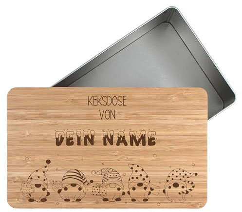 die-veredler Personalisierte Keksdose mit Namen Stollenbox Metalldose 2700ml für Christstollen mit Wunschnamen persönliches Geschenk für Weihnachten Plätzchendose Weihnachtskekse D04