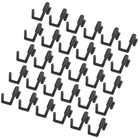 Zerodeko 30pcs Black Plastic Pegboard Hooks Set Small Peg Hooks for Tool Organizer and Pegboard Accessories Kitchen Bedroom Workshop Storage