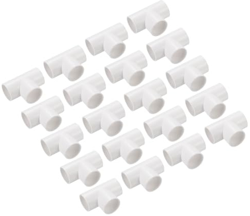 QUARKZMAN 50 Stück PVC Rohrverbinder 25 mm T-förmige Kupplung Kanalverbinder Kupplungsverbinder Kabelrohr Pipe Fitting Anschluss für Leitungsinstallation Elektrische Rohre, Weiß
