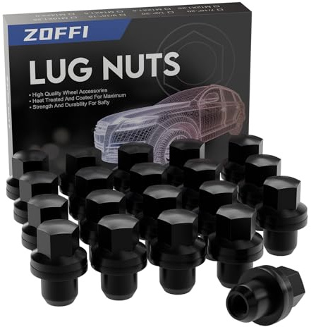 ZOFFI 20 dadi per ruota M14 x 1,5, colore nero, OEM di ricambio per Range Rover Sport 2005-2013, Land Rover Discovery 3 e 4 2004-2014, Range Rover L322 2006-2012