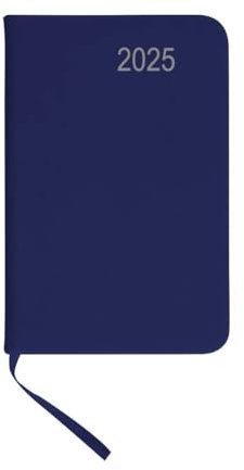 Taschenkalender 2025 / ca DIN A7 / mit PU Einband / Farbe: blau