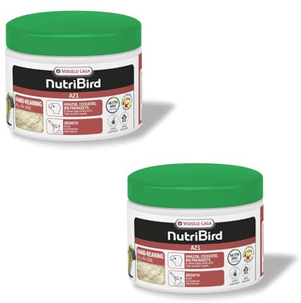 Versele-Laga NutriBird A21 | Dubbelpack | 2 x 250 g | Handuppfödningsfoder för fåglar med ökat proteinbehov | För att stödja optimal utveckling till friska unga fåglar