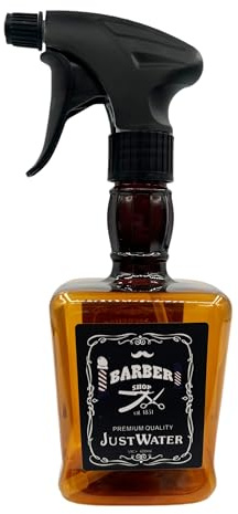 Eson Hair Water Spray Bottle 600ml, Whisky Style Spray Bottle for Hair, Cooling Barber Salon Hairdresser, Mist Sprayer,Retro Stylish, Empty Refillable Sprayer for Shaving and Cleaning 600ml (Amber)