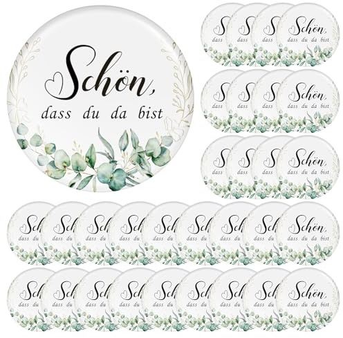 Fiada 30 Stück Hochzeit Kühlschrankmagnete Schön DASS Du Da Bist Gastgeschenk Hochzeit Magnete für Kühlschrank Auto Taufe Geburtstag Hochzeitsgeschenk für Gäste Hochzeitsdeko Magnet(Eukalyptus)