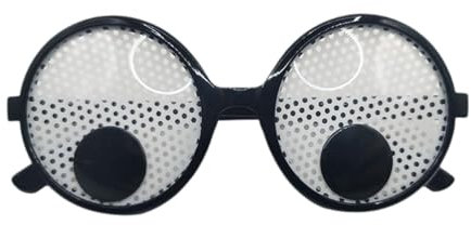 Qianly Halloween Brille mit Wackelaugen für Auftritte, Mesh Weiß, Universal-