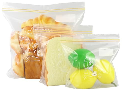 JRSHIRLEYLTD Sacchetti sigillati per conservare alimenti, sacchetti congelatore, sacchetti con chiusura a pressione, riutilizzabili, 20 confezioni (piccole)