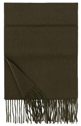 MYLLJBD Schal Frauenschal Wolle Herbst Und Winter Mode Schal Männer Vielseitiger Kaschmirschal Mit Quasten Ladies Geschenk 190 * 31 cm-olivengrün