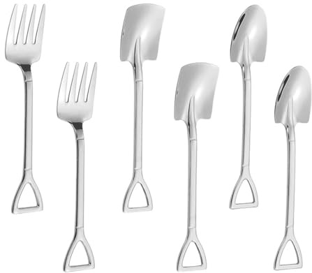 Mini Stainless Steel Fork Set for Desserts Ice Cream Spoons for Home Party Kitchen Restaurant Bistro (6PCS)