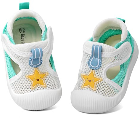 MASOCIO Sandali Neonato Sandalo Primi Passi Bimbo Estive Scarpine Scarpe Bambino Maschio Baby Boy Sandals Sandaletti Antiscivolo Taglia 23 Bianco