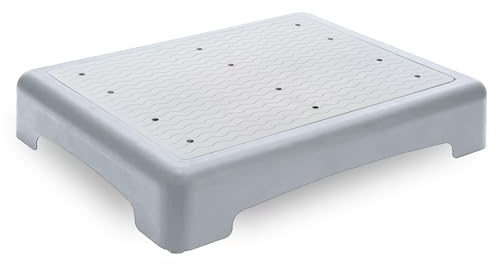 Anti-Rutsch Halbstufe, One Step Stool für Senioren, Tragbare Tritthocker Bis 200 Kg, Stapelbare Halbstufe Treppenhilfe für Senioren, Kinder, Dusche, Auto, Outdoor (Grau)