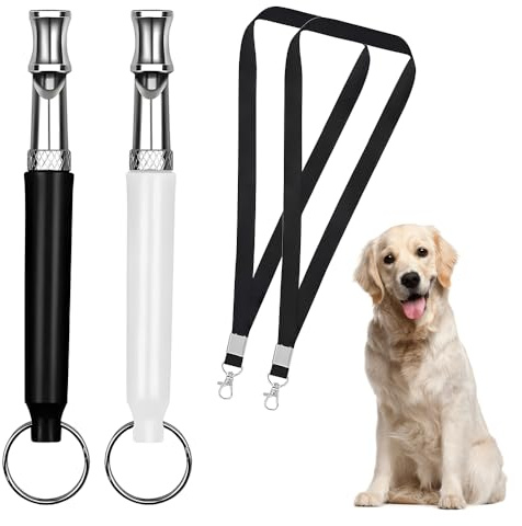 ZBKJYILF 2 Stück Hundepfeife Rütter Rückruf, Hundepfeife Hochfrequenz Lautlos Metall Für Hunde Pfeifen,Hundetraining Hundepfeifen,Hilfsmittel Pfeife Hund Rückruf (Schwarz Und Weiß)