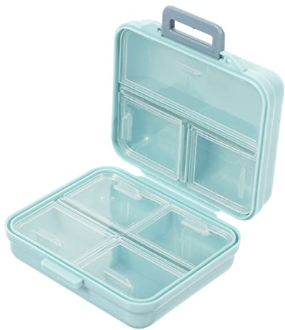 OATIPHO Tragbare Magnetische Pillendose mit Fächern Spender Organizer für Medikamente Verschlossener Behälter aus Kunststoff mit Großem Fassungsvermögen Tablettenspender