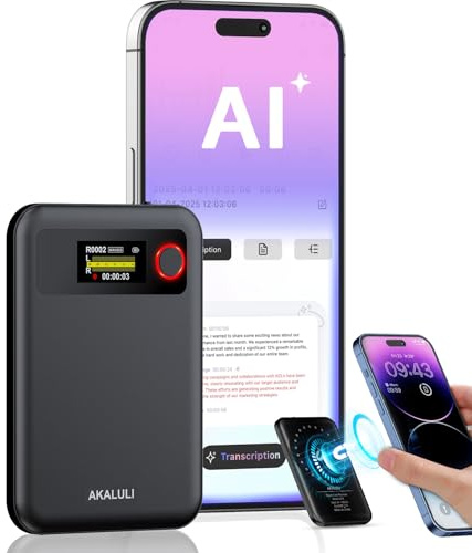 AI Voice Recorder with Transcribe Summarize: Note Voice Recorder with APP Control, 30H Continuous Recording, 64GB Memory Support 100+ Languages, AI Recorder for Calls, Lectures, Meetings