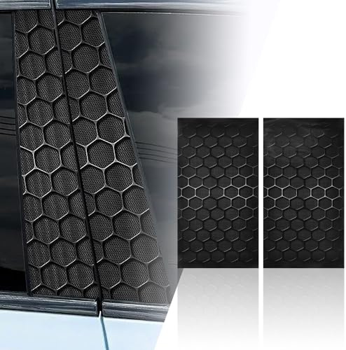 JSCARLIFE 2 adesivi personalizzati a nido d'ape per pilastro centrale, in PET stampato HD, impermeabili, adesivi decorativi a nido d'ape per auto, finestre, porte centrali (colore J
