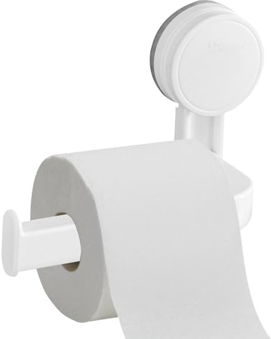 Portarotolo autoadesivo in plastica, ventosa trasparente | Design: supporto multiuso con adesione rinforzata, fissaggio adesivo per porte, pareti e bagni