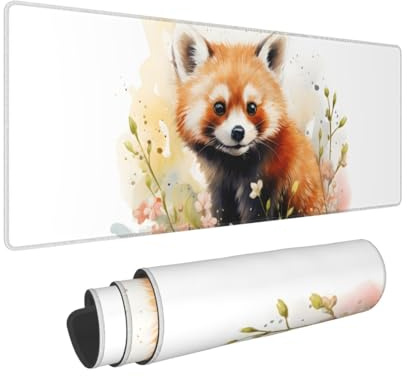 peiyeety Gaming-Mauspad, groß, roter Panda, wasserdicht, für Büro, Schreibtischunterlage, Laptop, rutschfest, 30 x 80 cm