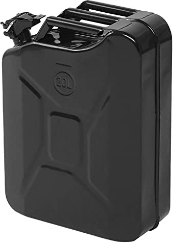 Bonnlo 20L Metal Petrol Can Fuel Oil Storage Can Diesel Tank with Spout | Black