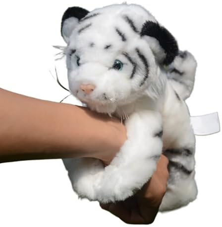 MZICXV Imán de Peluche de Cachorro de Tigre de 7.9, Imán de Nevera de Tigre de Peluche Realista, Lindos Imanes de Nevera de Animales de Peluche(White)